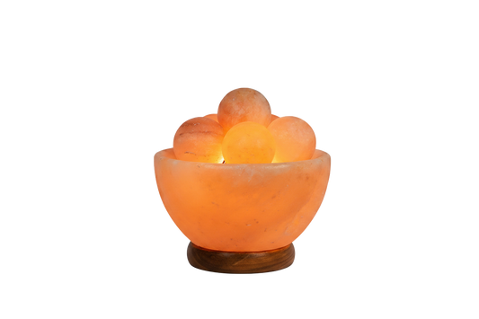 Himalayan Fire Bowl Salt Lamp with 6 Massage Balls